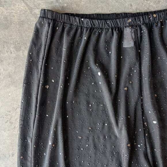Vintage Upstream Black Sheer Speckled High Rise Wide Leg Pants large - Picture 2 of 8